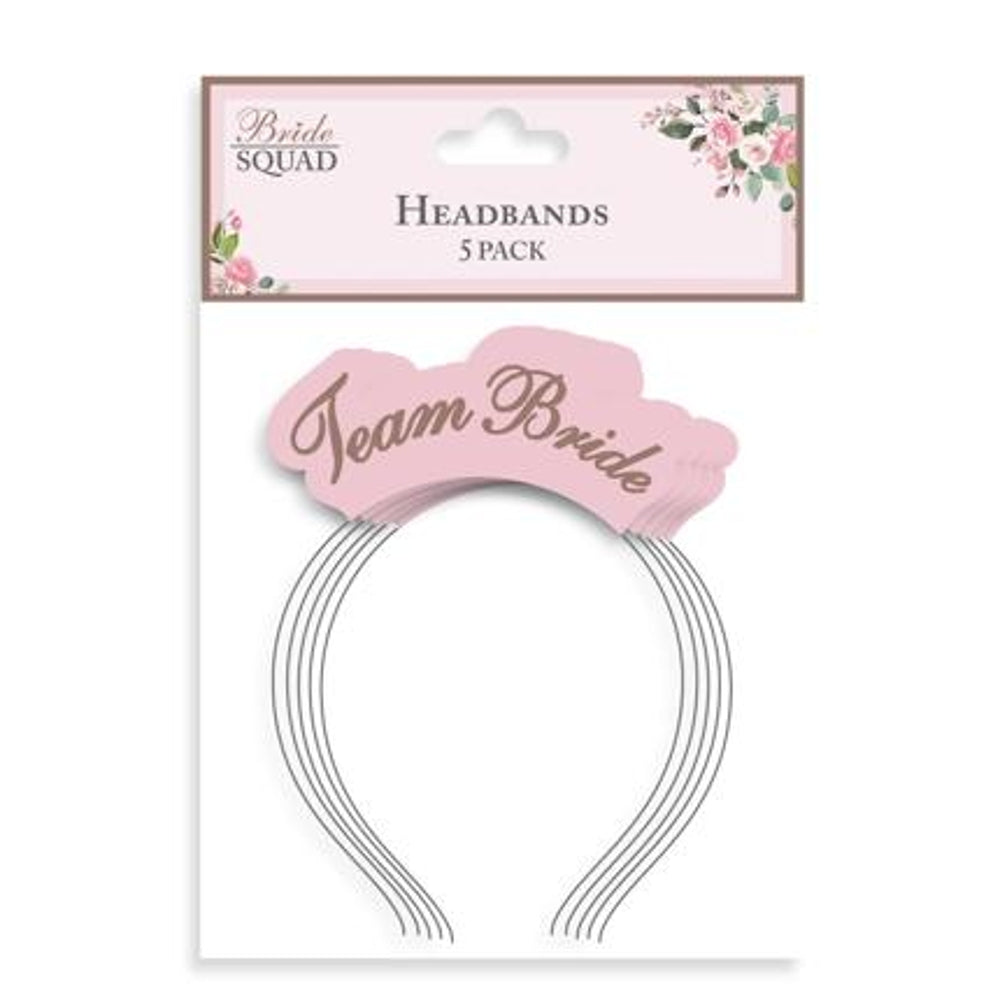 Pack of 5 Paper Team Bride Head Bands