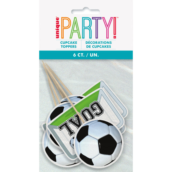 Pack of 6 3D Football Soccer Cake Toppers