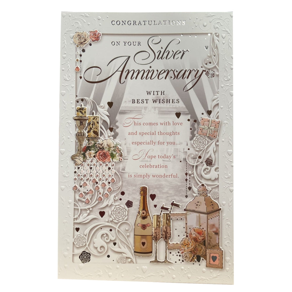 Congratulations On Your Silver Anniversary Open Opacity Card