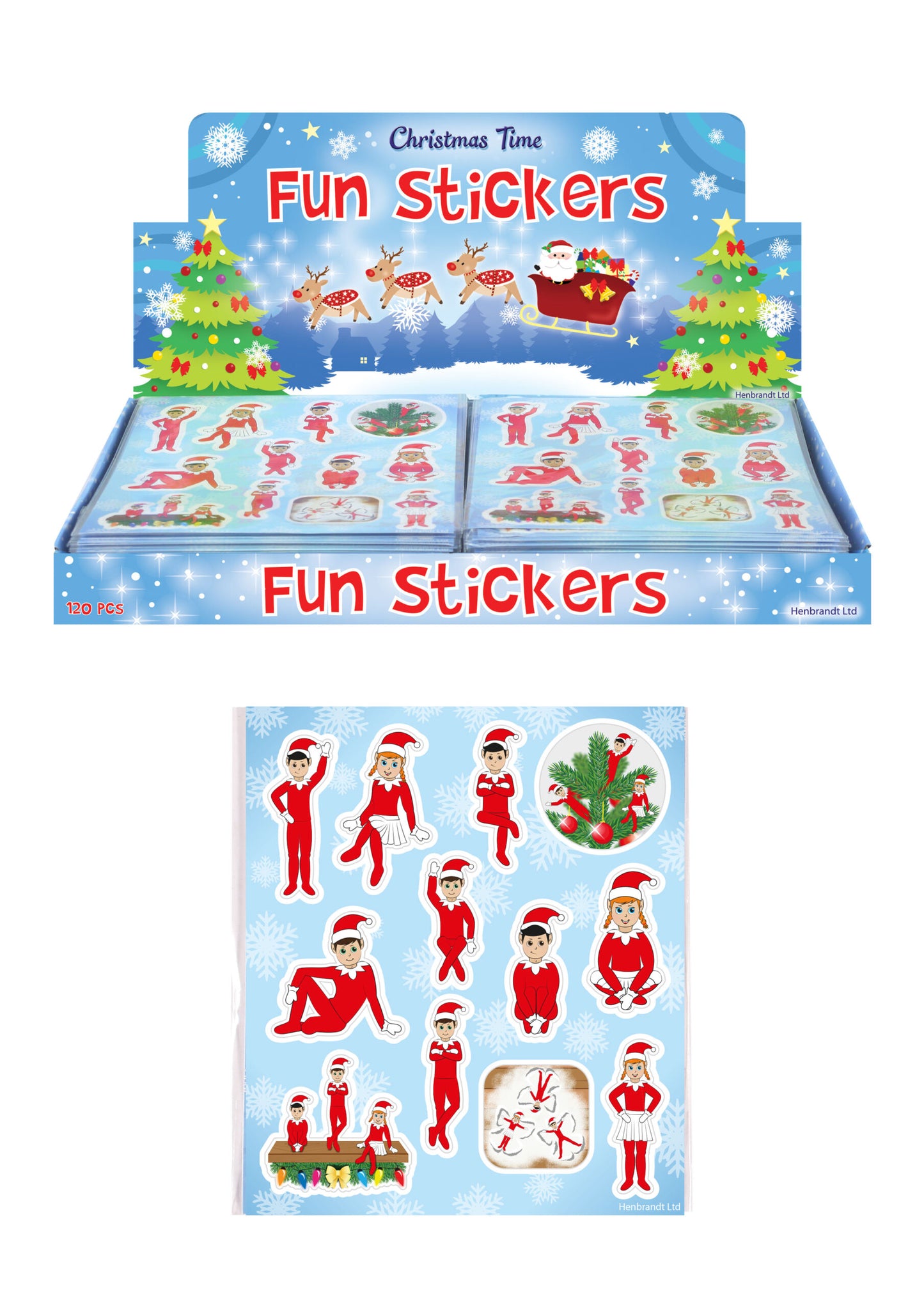 Elfin Around Christmas 12 Stickers Sheet