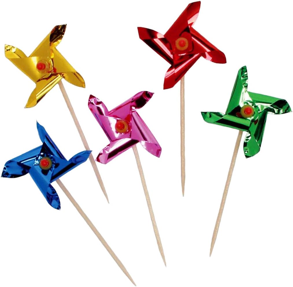 Pack of 12 Pinwheel Picks 4"