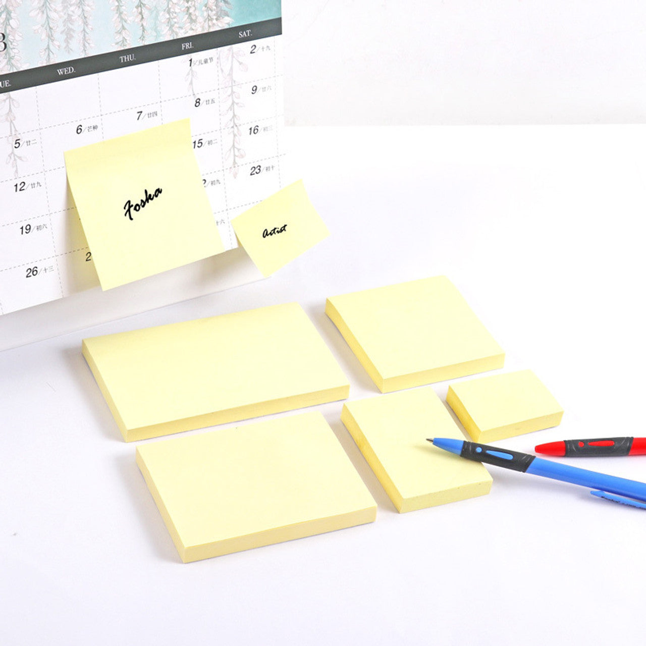 Pack of 100 Self Sticky Notes 75x75mm Yellow