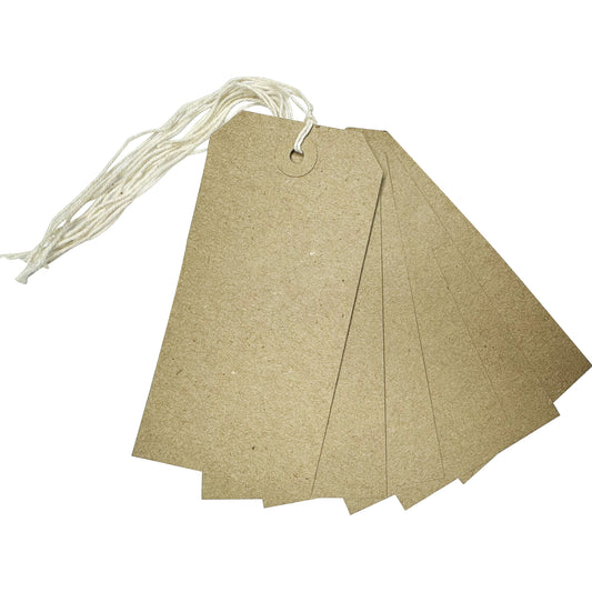 Box of 1000 Brown Buff Strung Tags 120mm x 60mm