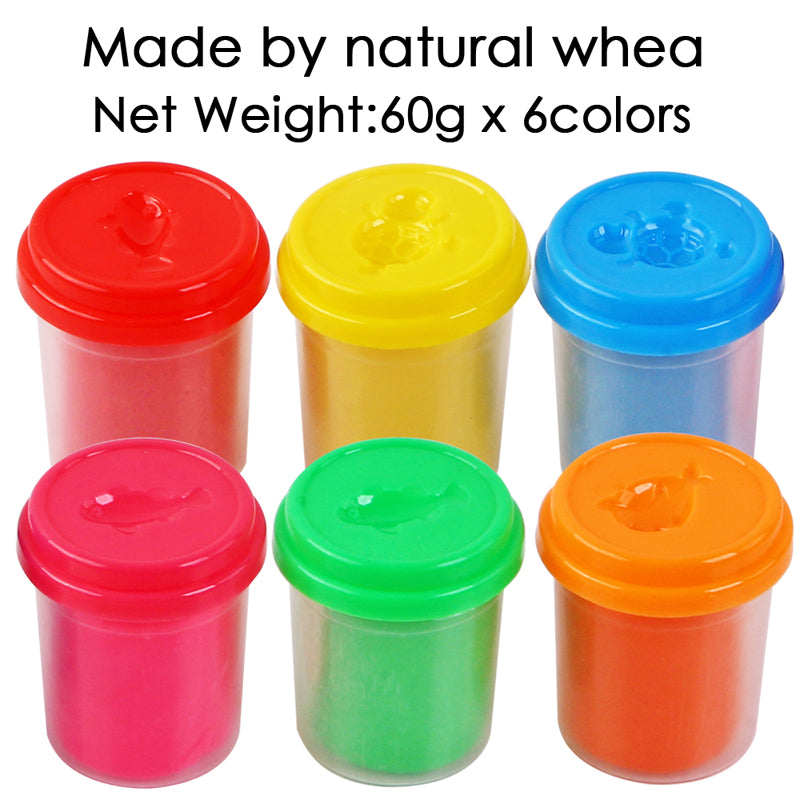 Pack of 6 Assorted Colour Play Dough 60g