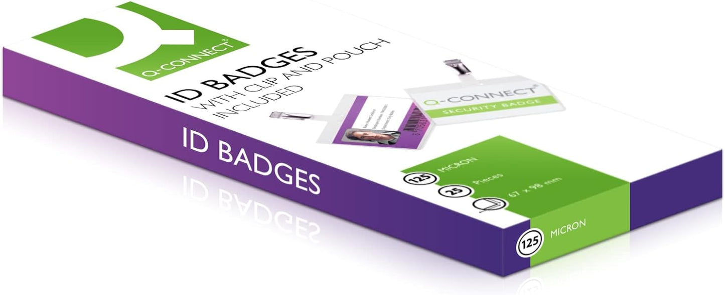 Pack of 25 Hot Laminating ID Badges With Clip