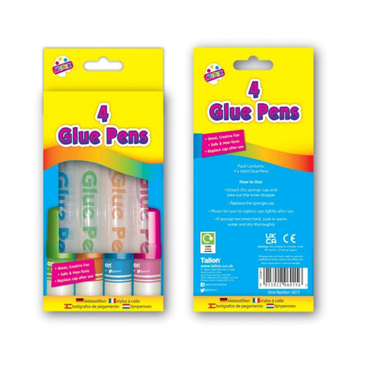 Pack of 4 50ml Water Based Glue Pens