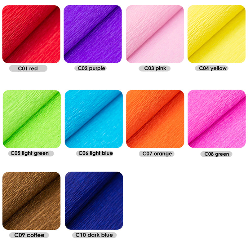 Pack of 10 Purple Crepe Paper 50 x 200cm