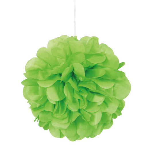 Pack of 3 Lime Green Mini Puff Tissue Decorations