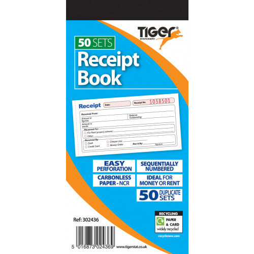 Small 70x145mm 50 Sets Receipt Book