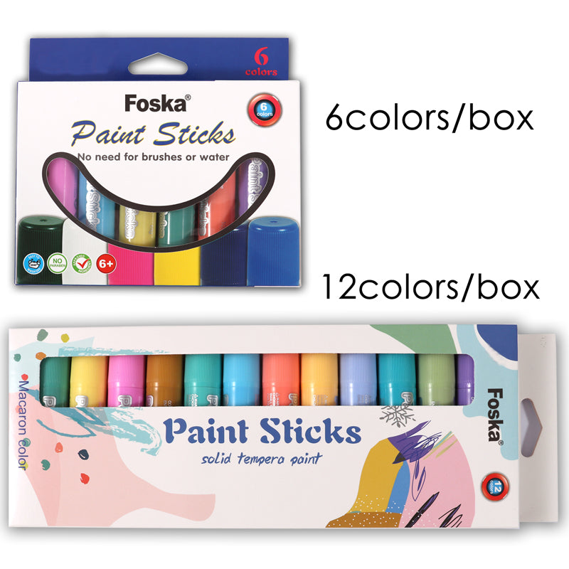 Pack of 12 Macaron Colour Paint Sticks