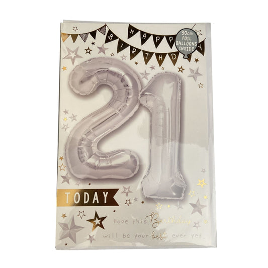 21 Today Balloon Boutique Greeting Card