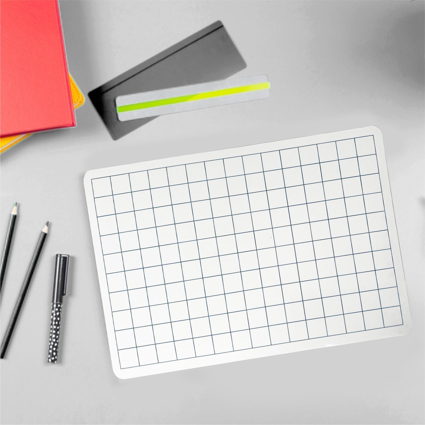 Pack of 12 Square Grid A4 Drywipe Whiteboards