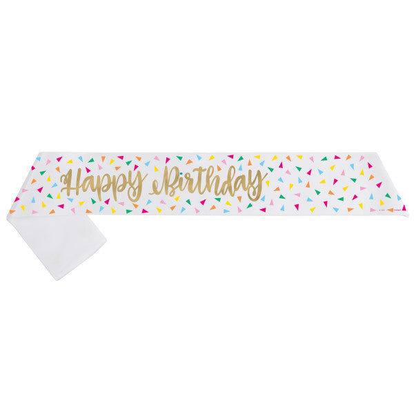 Gold Foil Stamping "Happy Birthday" Sash