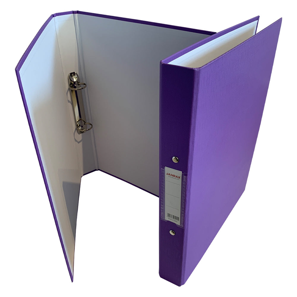 Pack of 10 A4 Purple Paper Over Board Ring Binders by Janrax