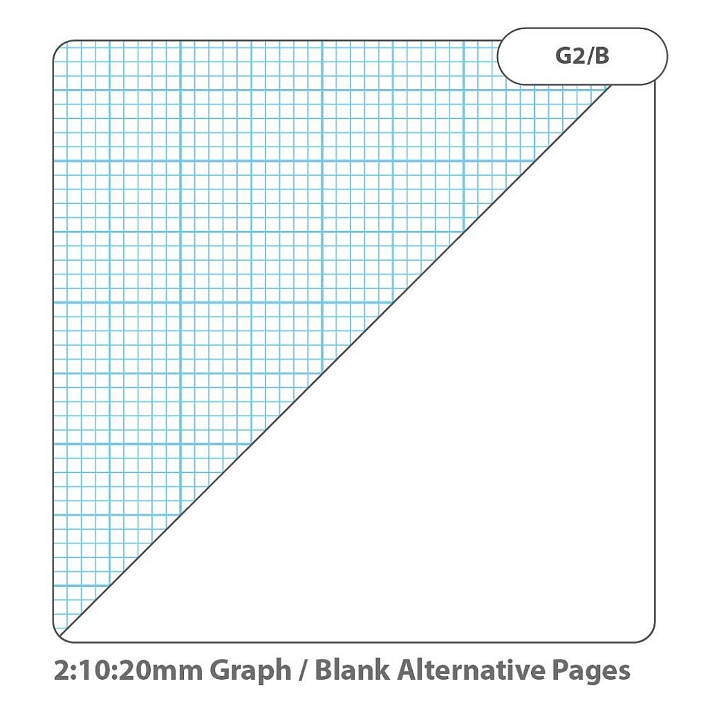 Rhino A4 100 Page 20mm Graph Ruling with Plain on Reverse Graph Pad