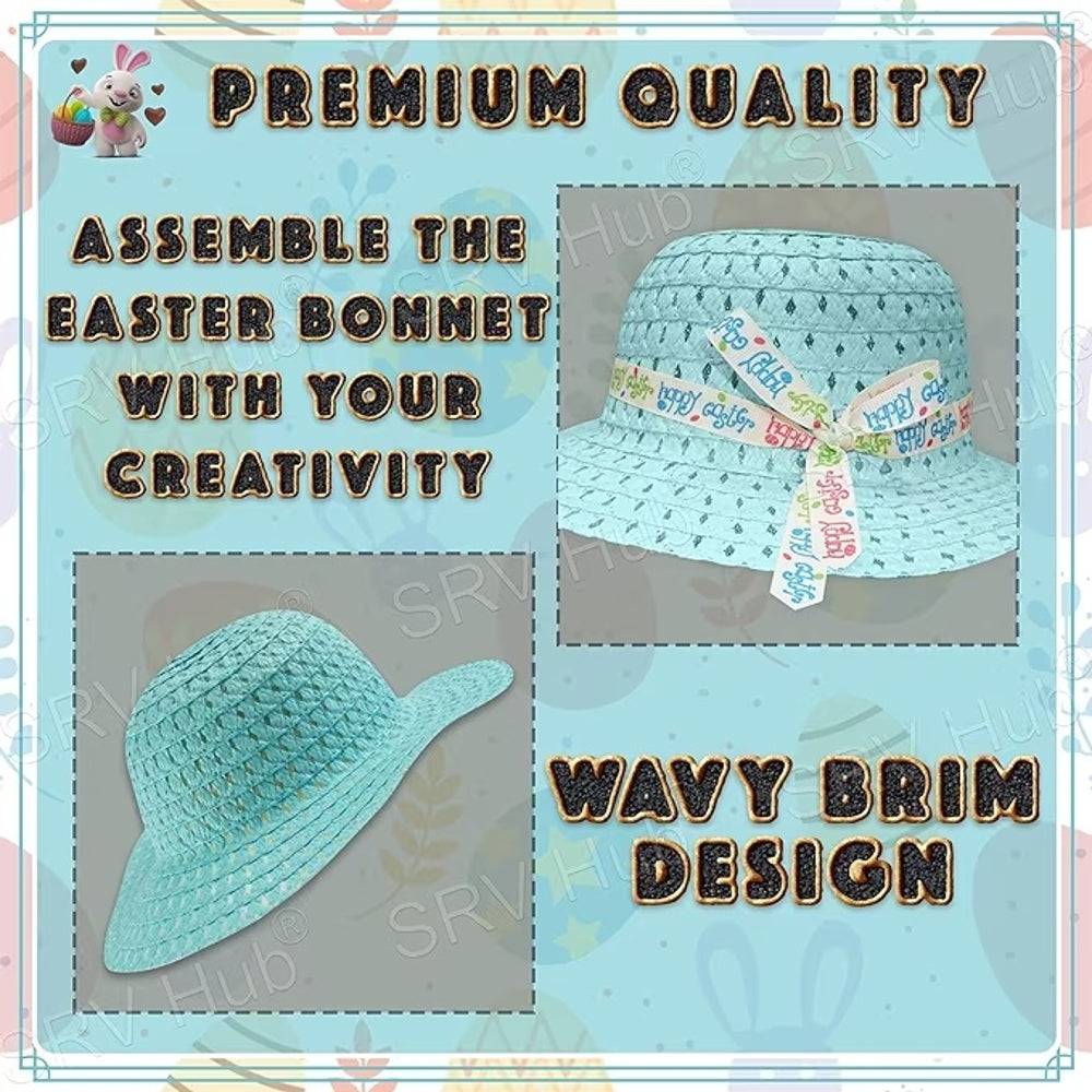 Children's Pale Blue Easter Fancy Dress Bonnet