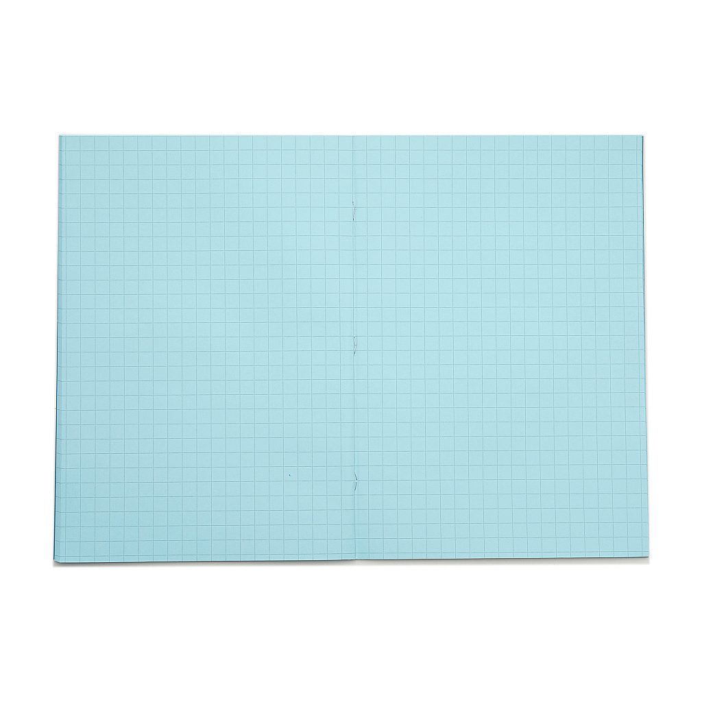 Rhino A4 48 Page Light Blue with Blue Tinted Paper 10mm Squared Exercise Book