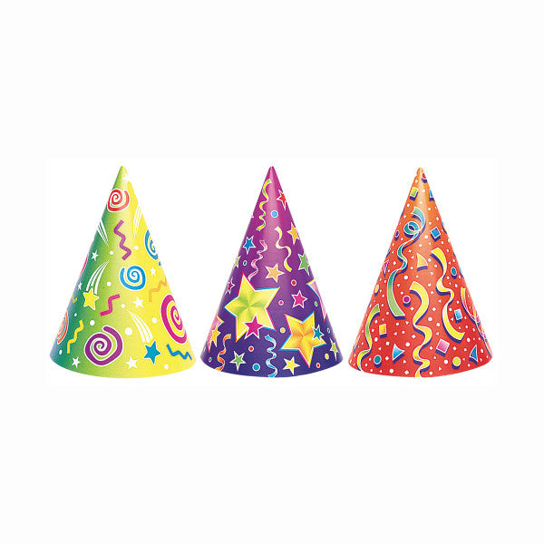 Pack of 6 Assorted Kaleidoscope Party Hats