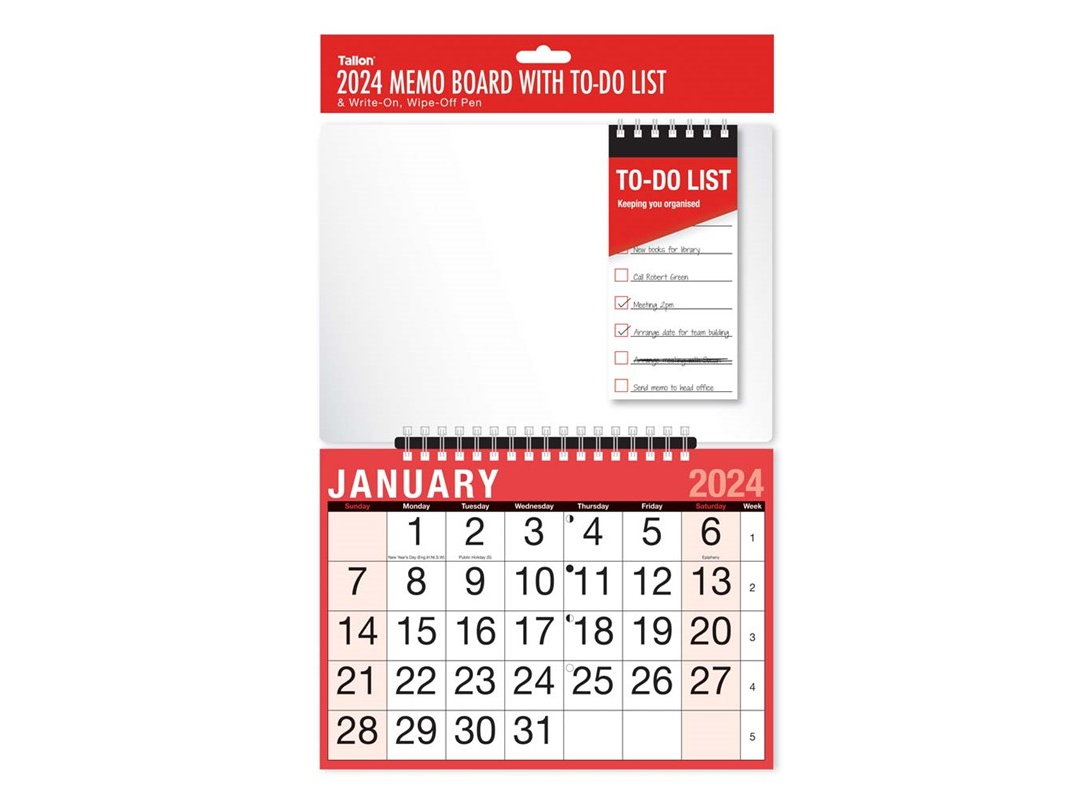 Single 2024 Month To View To Do List Memo Calendar