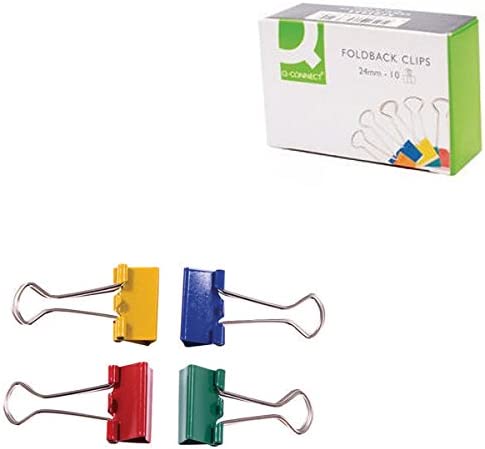 Pack of 10 Assorted Foldback Clips 24mm