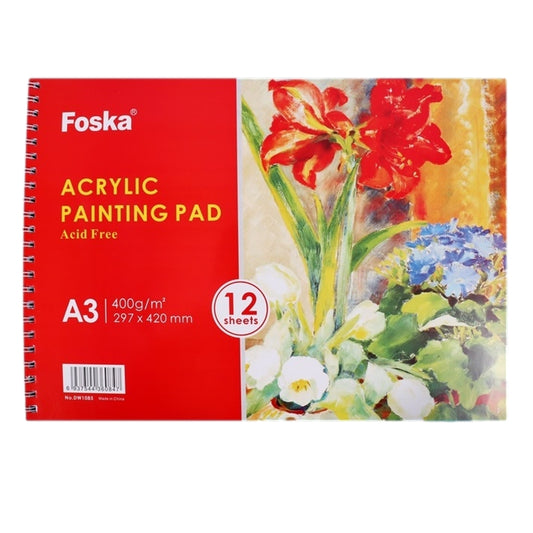 A3 Side Spiral Open Acrylic Painting Pad