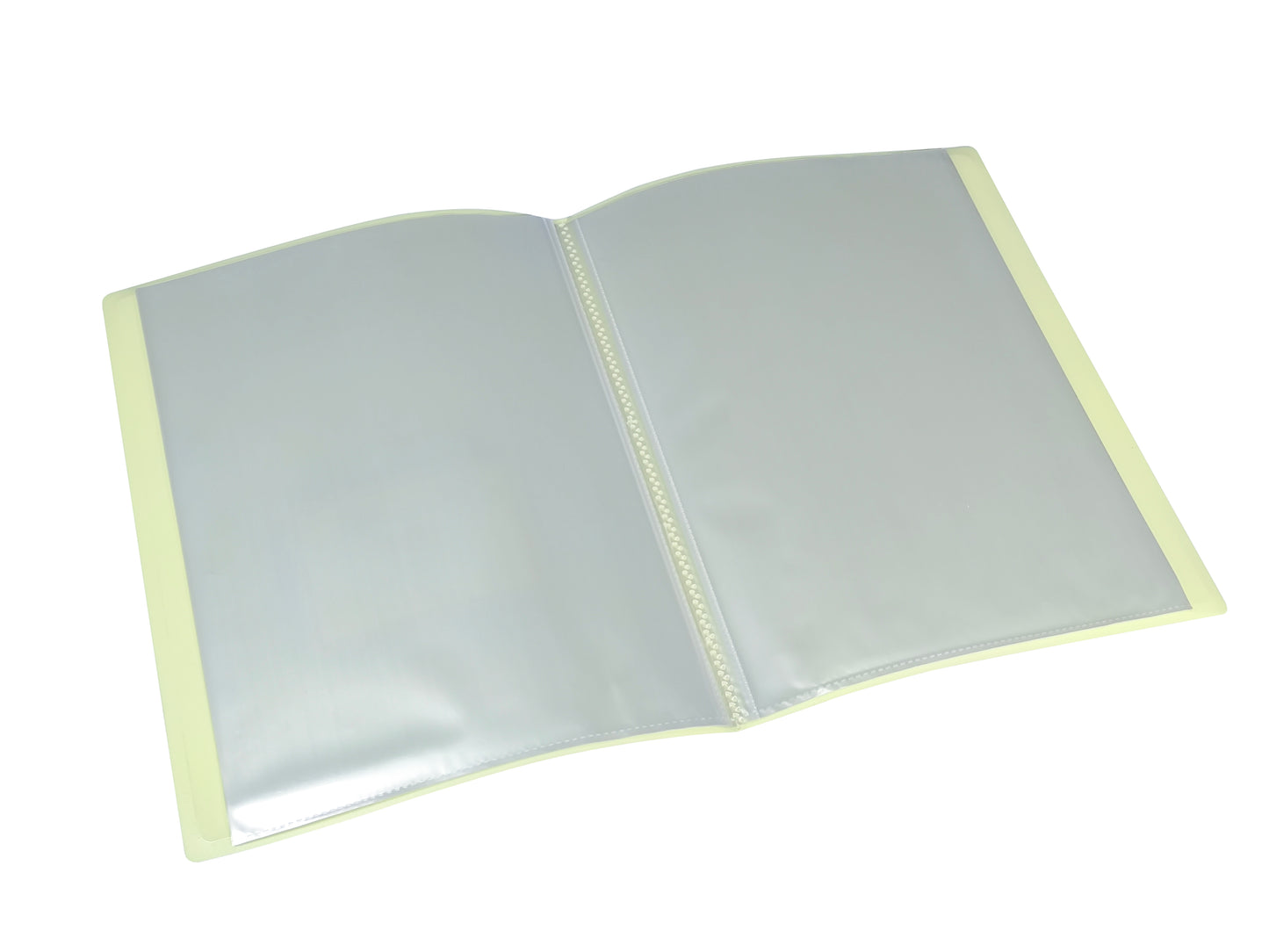 A4 Pastel Yellow Coloured Flexicover 20 Pocket Display Book with Card Pocket