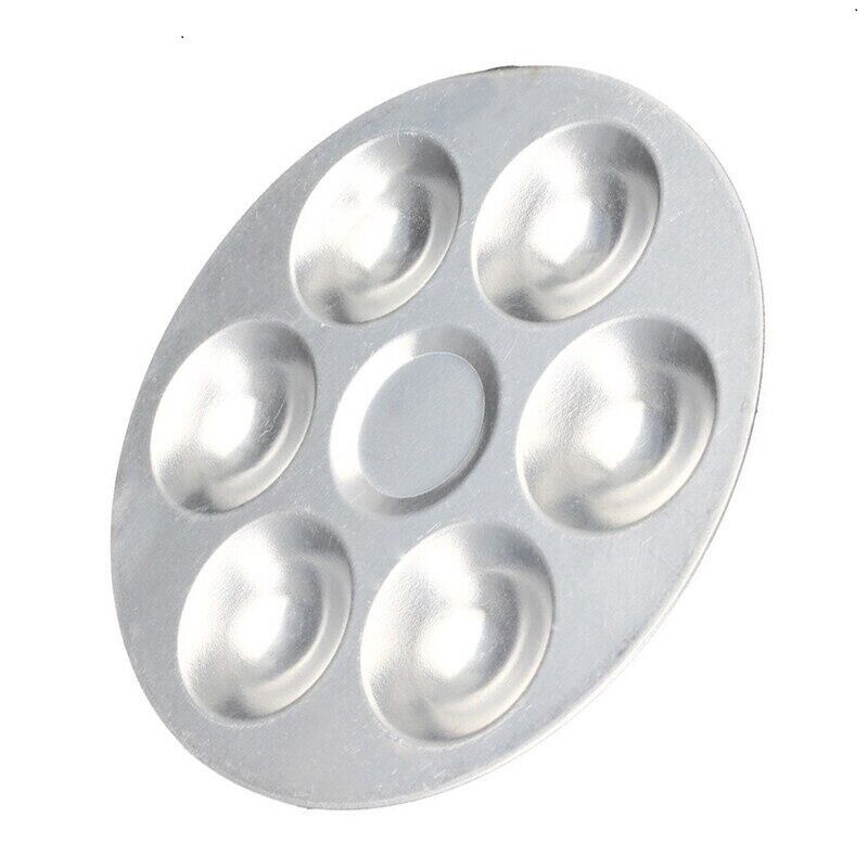 13.5cm Aluminium Painting 6 Well Round Paint Palette