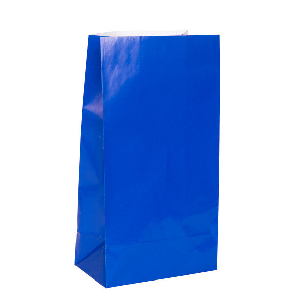 Pack of 12 Royal Blue Paper Party Bags