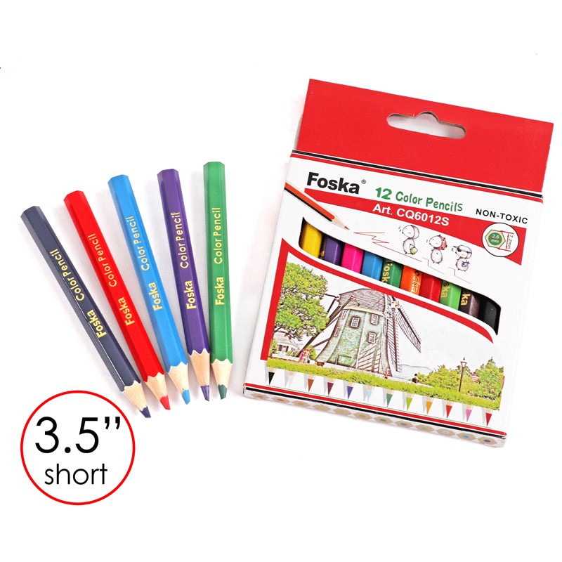 Pack of 12 Half Colouring Pencils