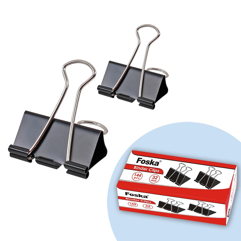 Pack of 12 Black 51mm Foldback Binder Clips