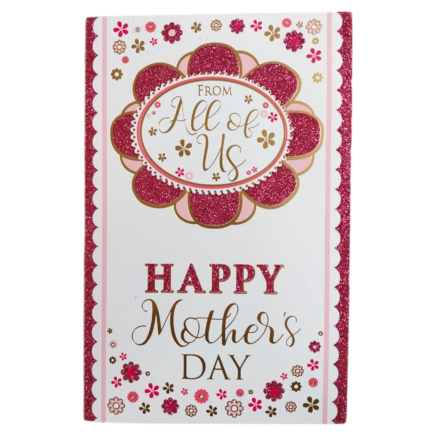 From All of Us Glitter Flower Design Mother's Day Card