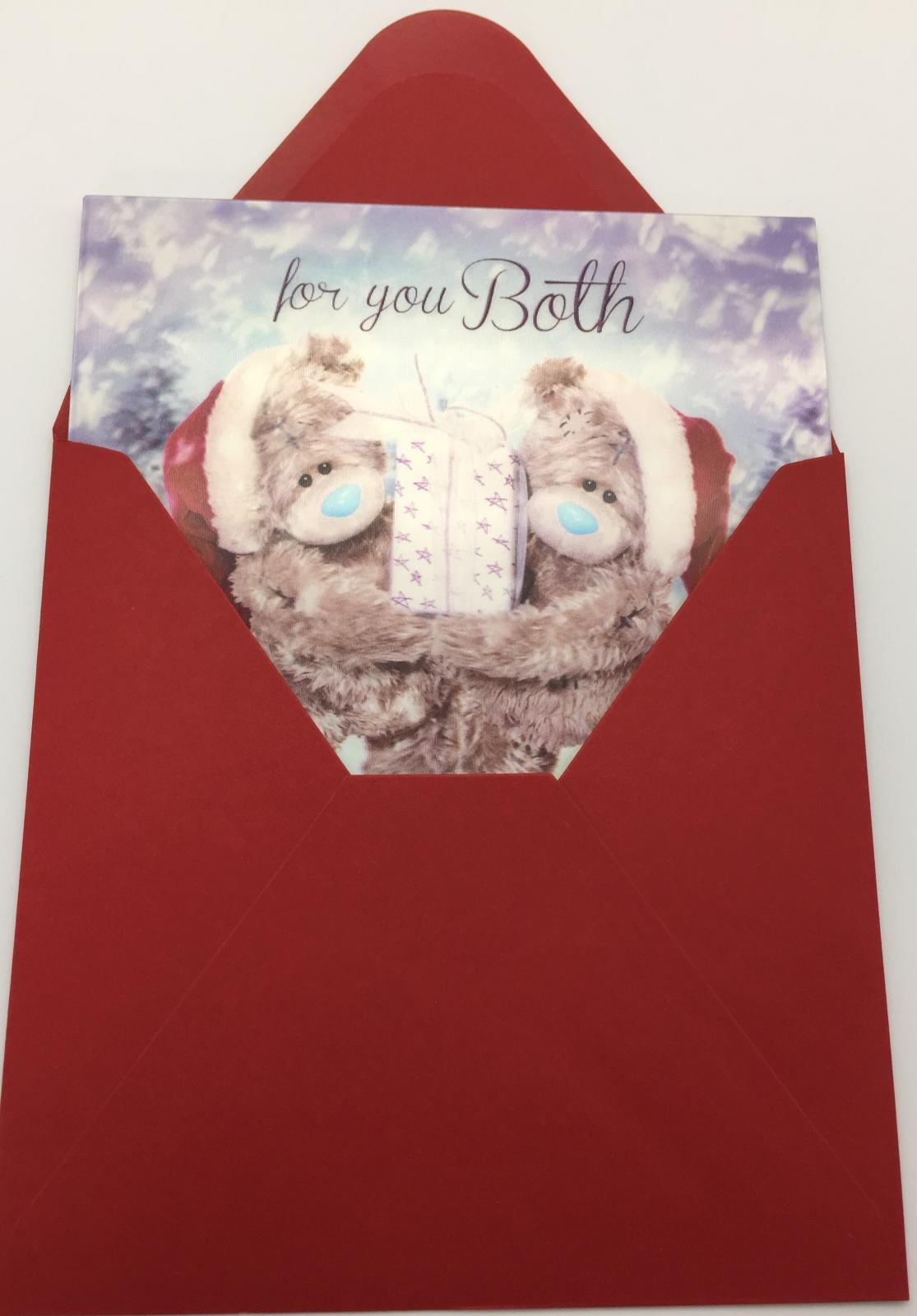 3D Holographic Both Of You Me to You Bear Christmas Card 