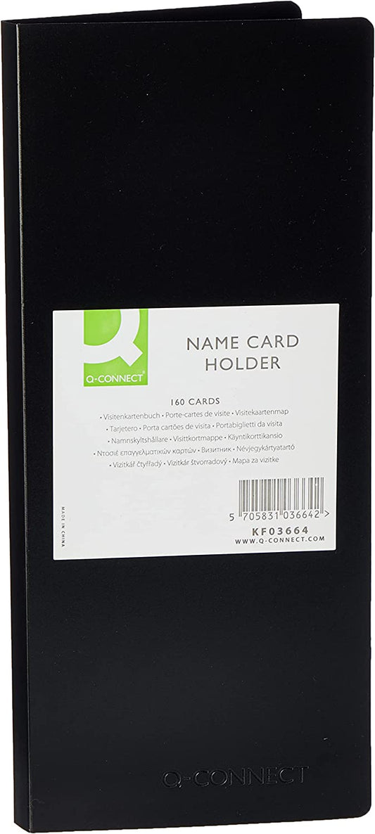 Q-Connect 160 Card Polypropylene Black Name Business Card Holder