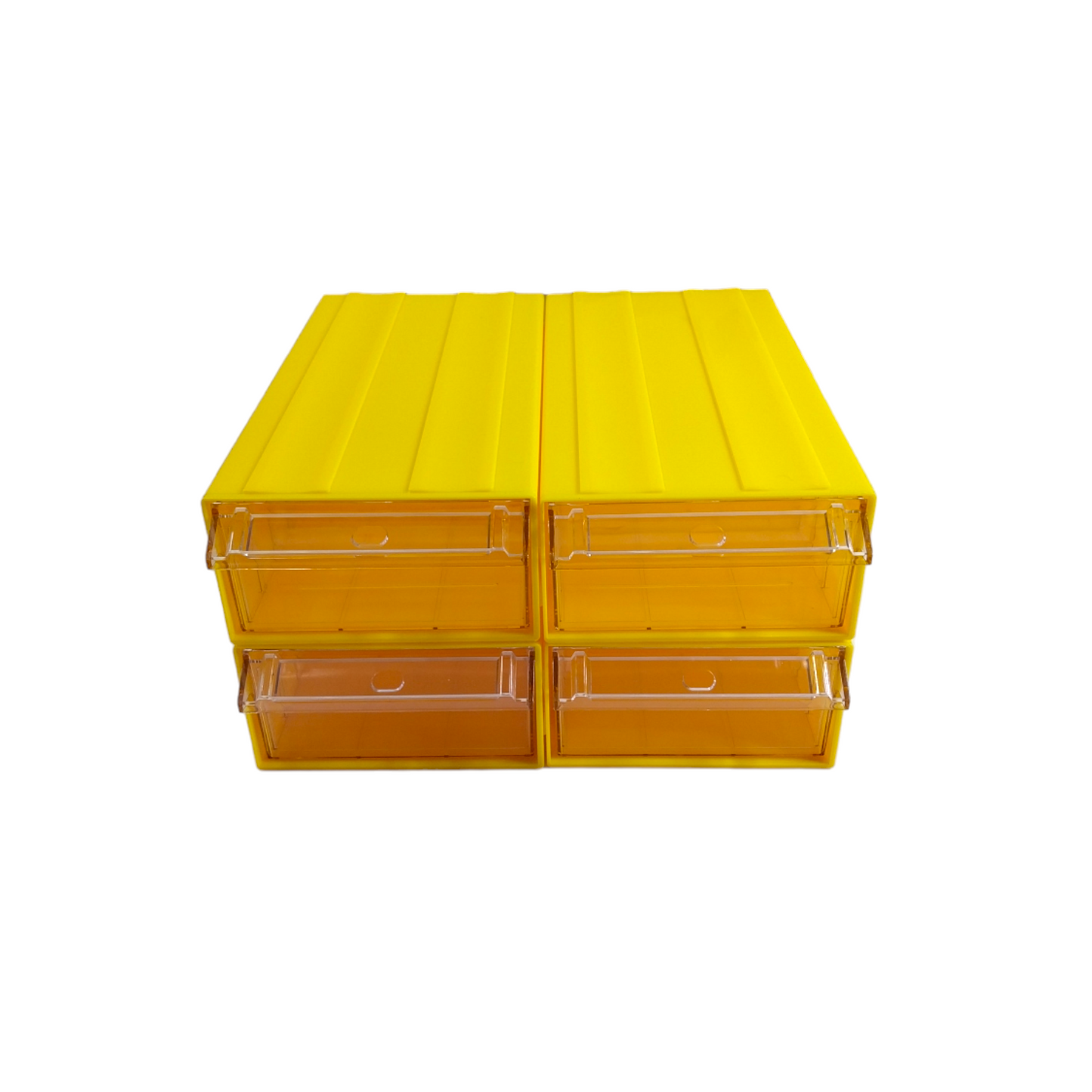 Yellow Stackable Plastic Storage Drawers L322xW160xH87mm with Removable Compartments