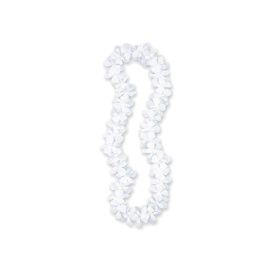 40" White Flower Lei