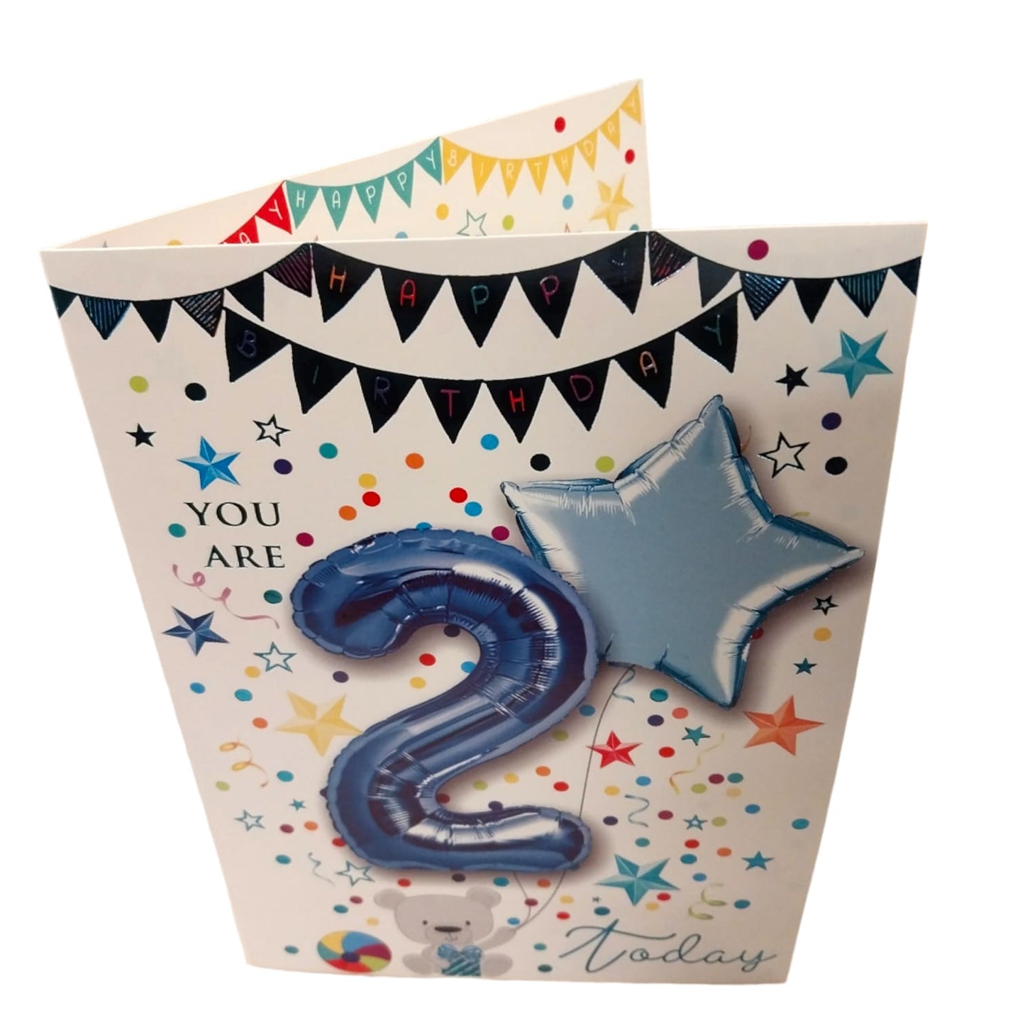 Boy You Are 2 Today Balloon Boutique Birthday Greeting Card