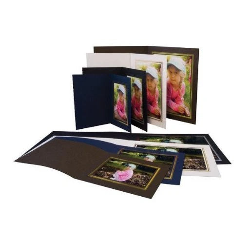 Pack of 10 Kenro Slip-In Photo Folder 8x6" Upright - Black