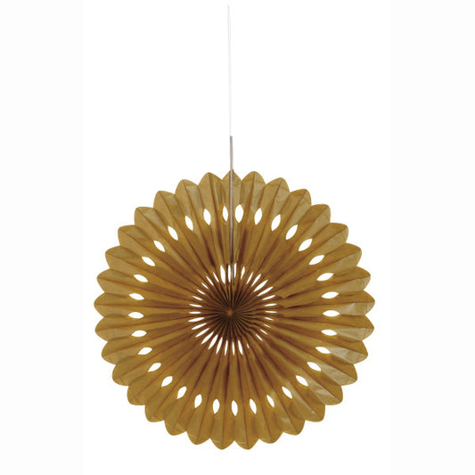 Gold Solid 16" Tissue Paper Fan