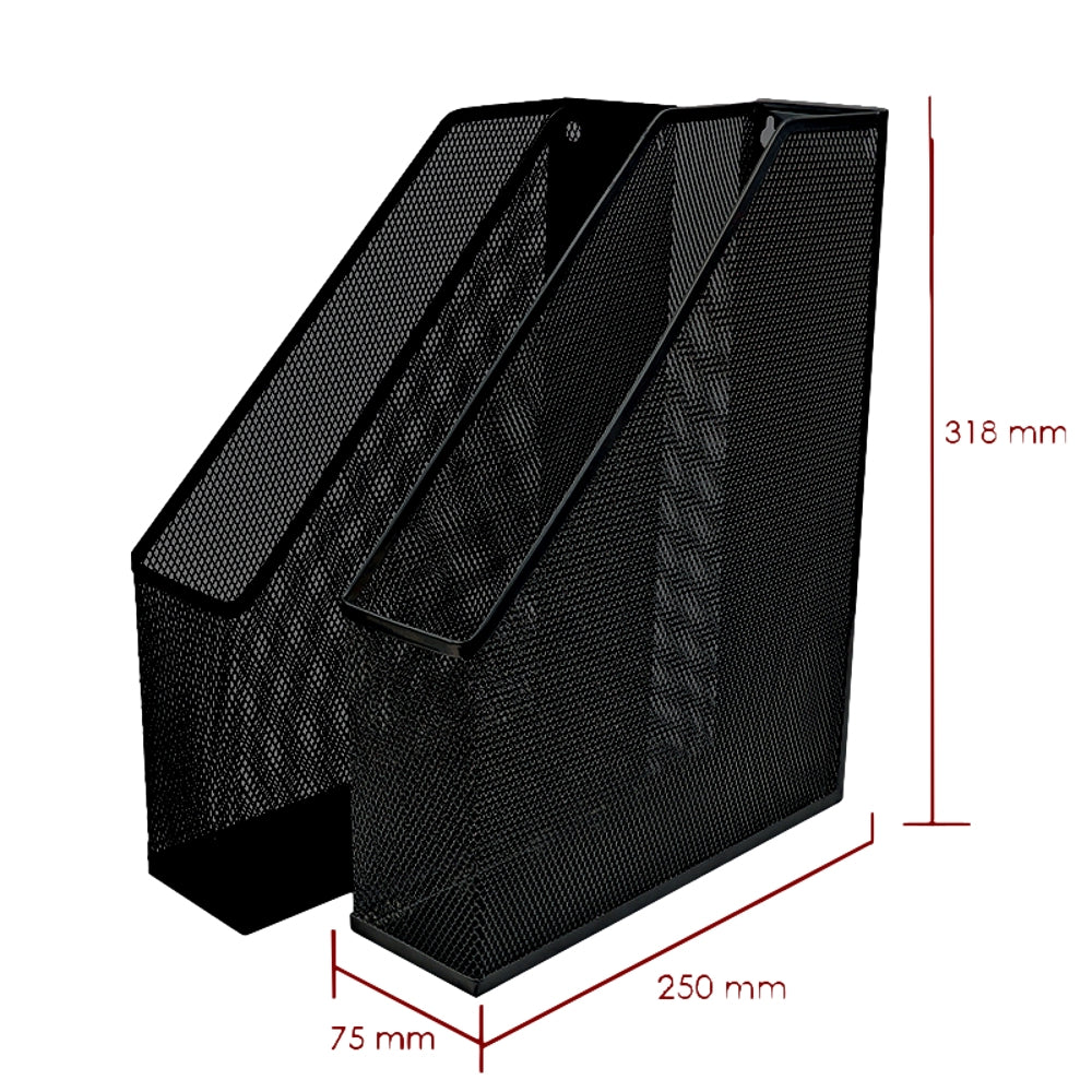 Wire Mesh Office Magazine Black Rack