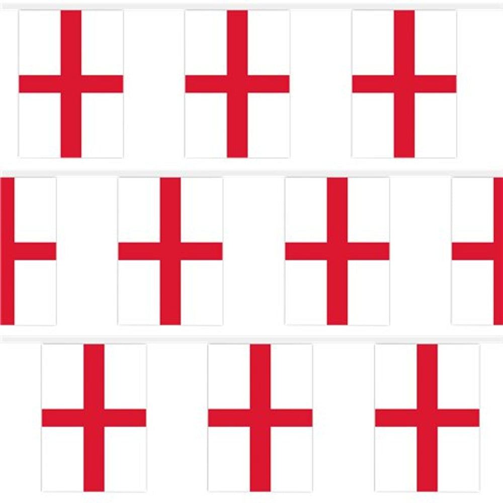 England St George Flag Bunting 10m with 20 Flags