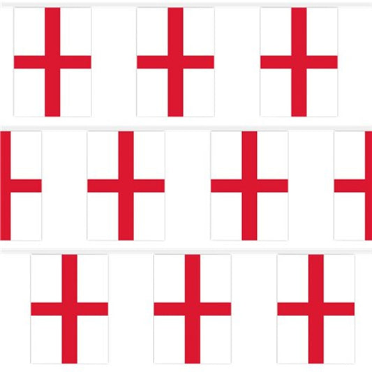 England St George Flag Bunting 10m with 20 Flags