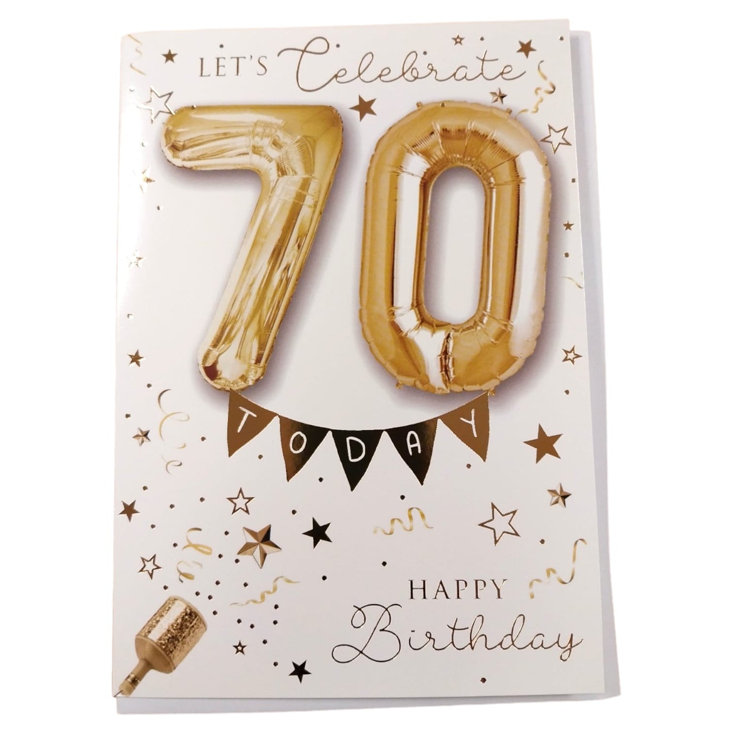 Let's Celebrate 70th Happy Birthday Balloon Boutique Greeting Card