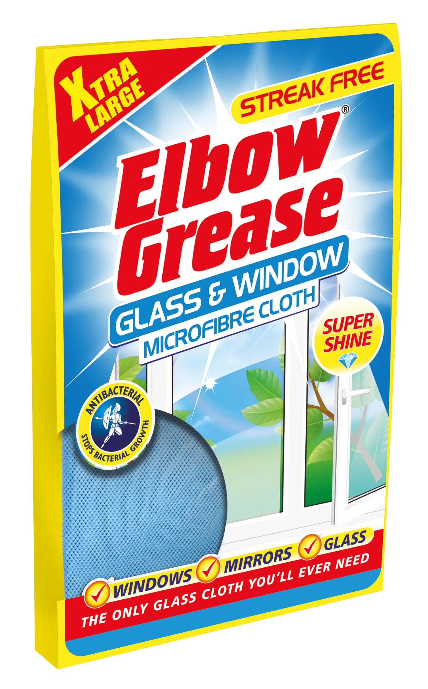 Elbow Grease Blue Glass & Window Microfibre Cloth