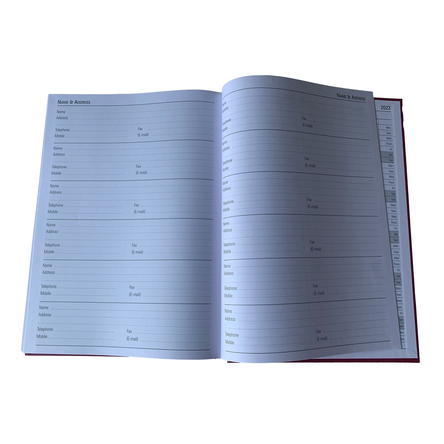 Janrax 2024 A4 Day Per Page Burgundy Appointments Diary kfa41abg24