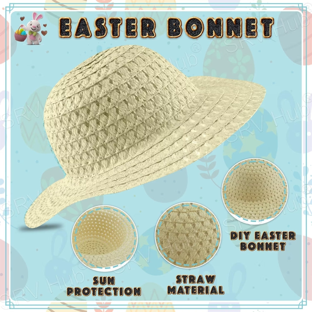 Children's Pale Yellow Easter Fancy Dress Bonnet