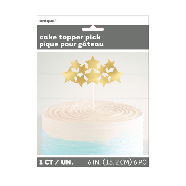 Gold Foil Stars Cake Topper