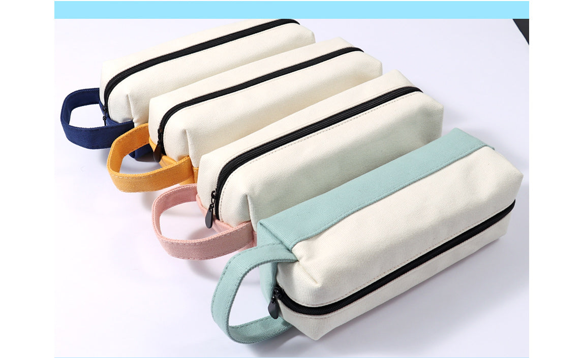 Canvas Coloured Pencil Case with Zipper