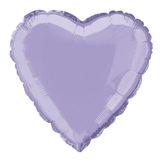 Lavender Solid Heart Foil Balloon 18"