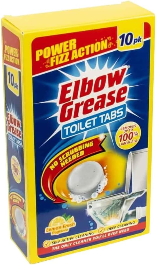 Pack of 10 Elbow Grease Toilet Tablets Lemon Fragrance 30g