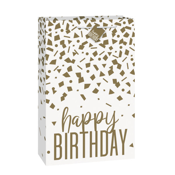 Confetti Gold Birthday Extra Jumbo Gift Bag